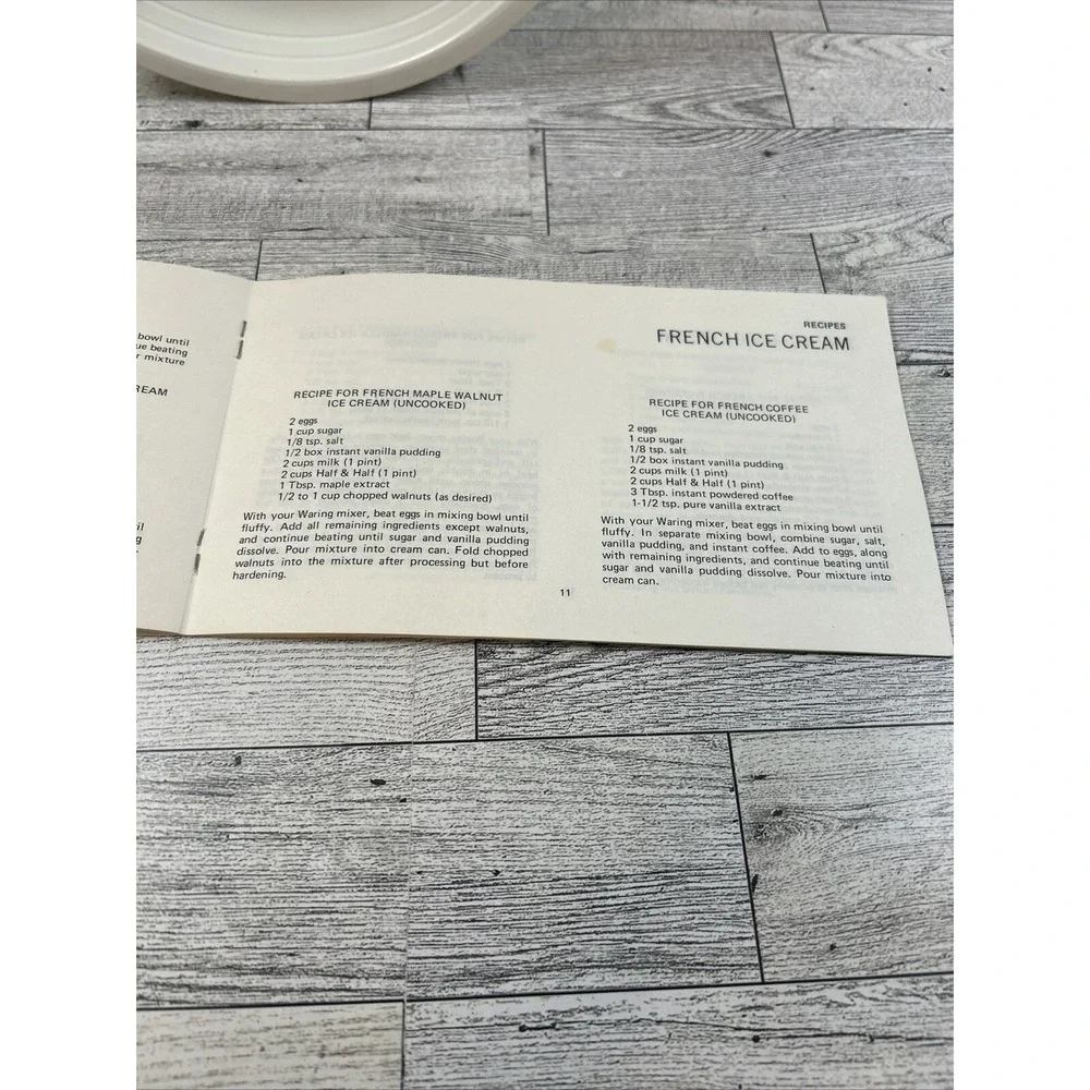Waring Ice‎ Cream Parlor Freezer Maker Replacement Part Bucket & Recipe Book